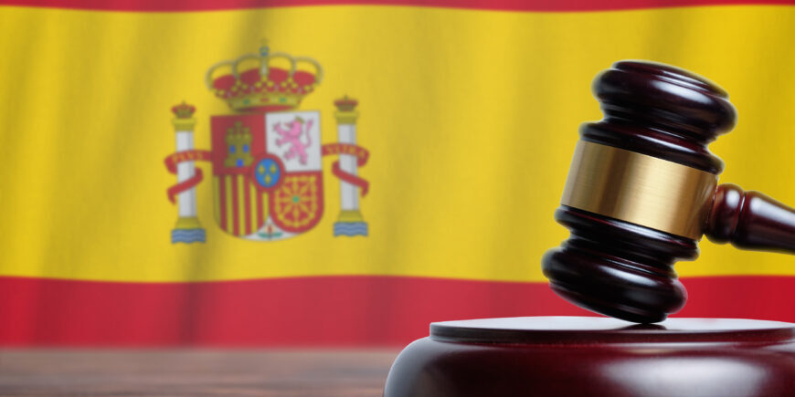 Justice,And,Court,Concept,In,Kingdom,Of,Spain.,Judge,Hammer