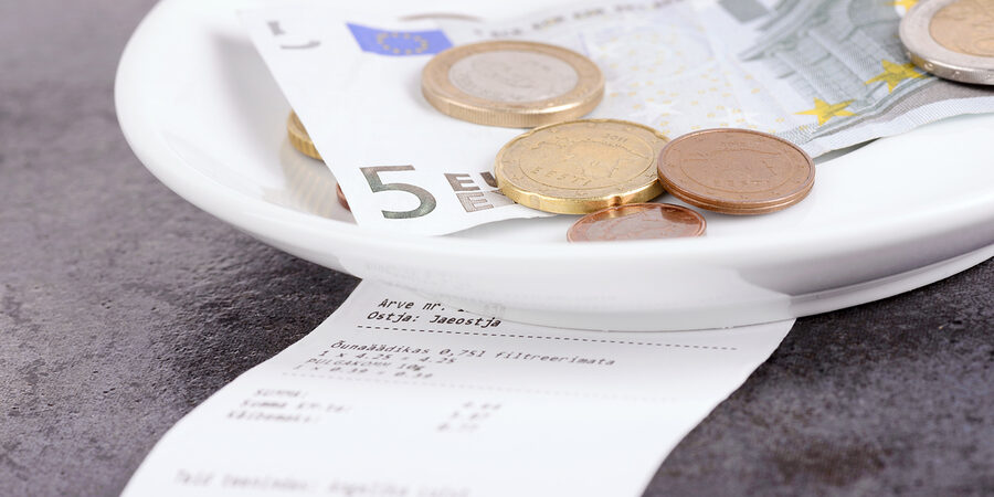 Tip on a restaurant table